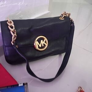 Michael Kors Black Leather Shoulder Bag